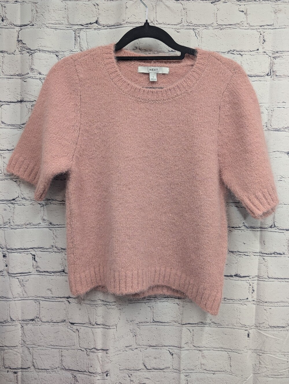 NEXT Blush Pink Short-Sleeve Cozy Crew Sweater